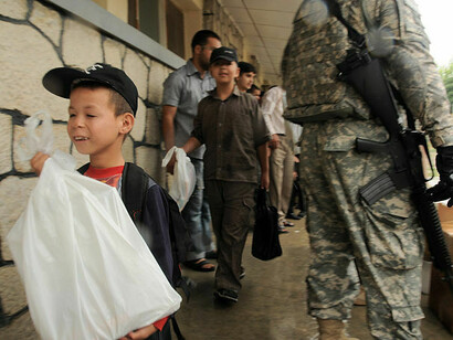 Libyan children in the presence of NATO 