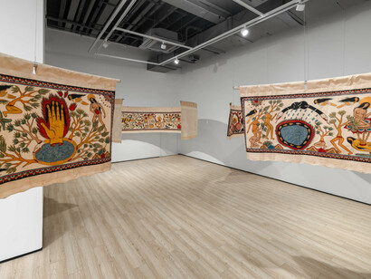 Various artists, The archipelagic imagination: seaport, exhibition view. Courtesy of Almine Rech