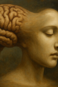 A human silhouette dissolves into cosmic light and flowing energy, symbolizing the seamless continuity between matter, consciousness, and the natural world — a visual reflection of universal naturalism