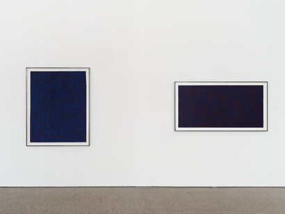 Sol LeWitt, Bands, curves and brushstrokes, exhibition view. Courtesy of Galerie Greta Meert