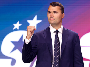 Charlie Kirk meets with attendees during the 2025 Student Action Summit at the Tampa Convention Center in Tampa, Florida, July 2025