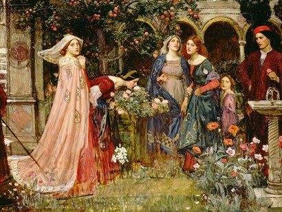 John William Waterhouse, Il giardino incantato, olio su tela, 1916-1917, Lady Lever Art Gallery, Port Sunlight, Inghilterra