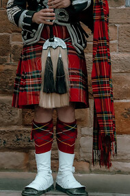A person wearing a Kilt, Scotland, United Kingdom