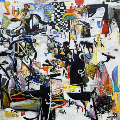 Wosene Worke Kosrof, Blues alley III (detail), 2024. Courtesy of Skoto Gallery