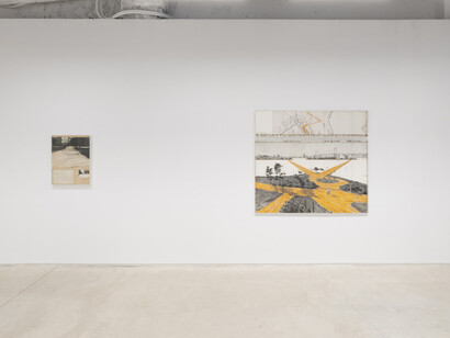 Christo & Jeanne-Claude, The architecture of the unbuilt, exhibition view. Courtesy of Prats Nogueras Blanchard