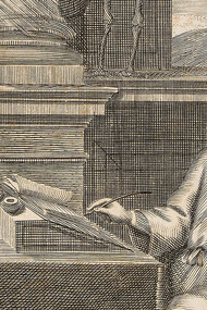 Portada para la edición de 1692 de la «Obra filosófica» de René Descartes publicada por F. Knochius