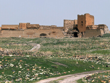 Ani, una ciudad armenia medieval que llegó a contar entre 100.000 y 200.000 habitantes, rodeada por un impresionante perímetro amurallado de hasta 40 puertas. Muro norte de Ani, a 48 km de Kars, Turquía