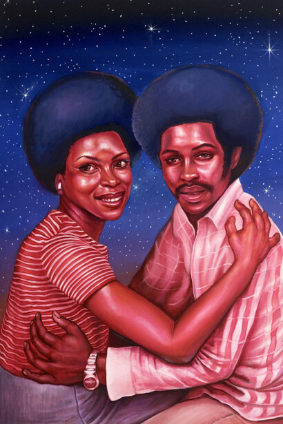 Lanise Howard, Children of the sun (Aludrian couple) (detail), 2025. Courtesy of Mindy Solomon Gallery