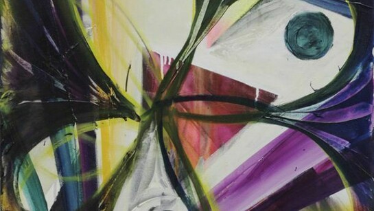 Hansjoerg Dobliar, Distorted Flower (dettaglio) 2013, tempera, acrylic oil on canvas, cm. 70 x 55,, courtesy Galleria S.A.L.E.S., Roma.