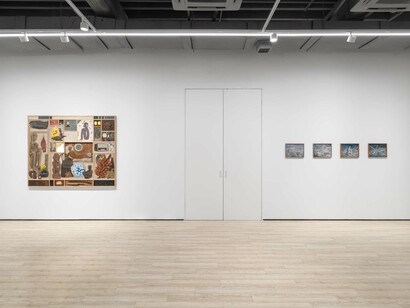 Various artists, The archipelagic imagination: seaport, exhibition view. Courtesy of Almine Rech