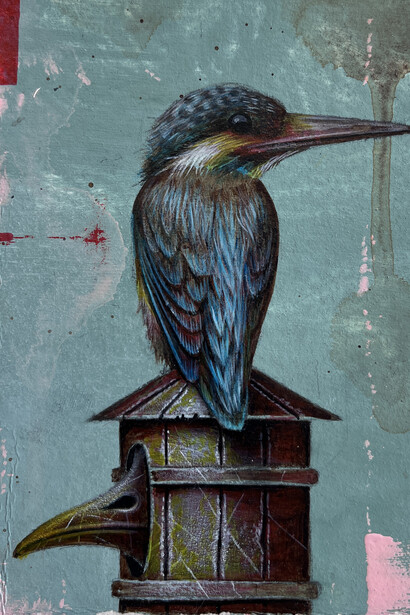 Johnny Rodriguez, Blue feathers. Courtesy of Bermudez Projects