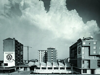 La prima sede di “Autogerma” (“Volkswagen Group Italia” dal 2007) a Bologna, Italia, circa anni 1950-70