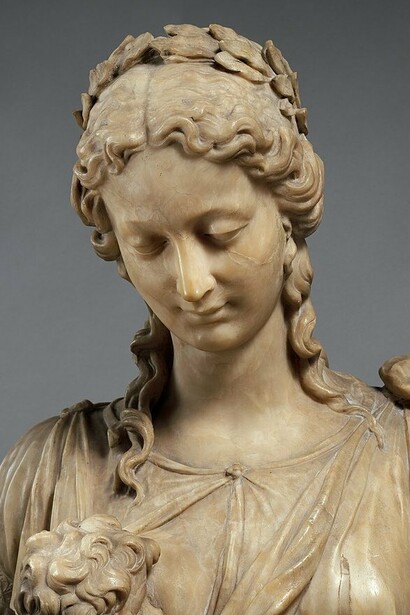 "Caridad", escultura, Jacques du Broeucq, mediados del siglo XVI