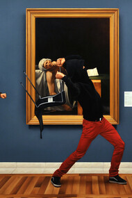 Kepa Garraza, Action of Assault on Art 14 (from IBDA series), 2009, oil on canvas, 200 x 300 cm. Courtesy the artist