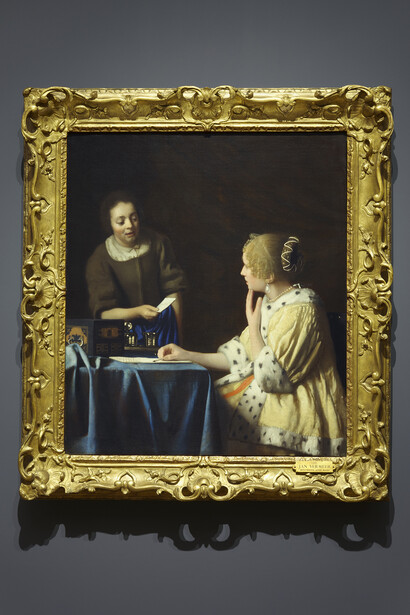 Johannes Vermeer, Vermeer’s love letters, exhibition view. Courtesy of the Frick Collection