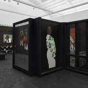 Amoako Boafo, I bring home with me, exhibition view. Courtesy of Roberts Projects 
