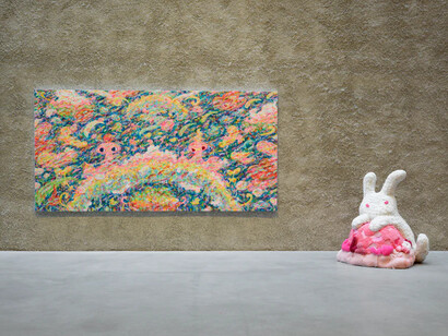 Ayako Rokkaku, Scenery in the process of being formed, exhibition view. Courtesy of König Gallery