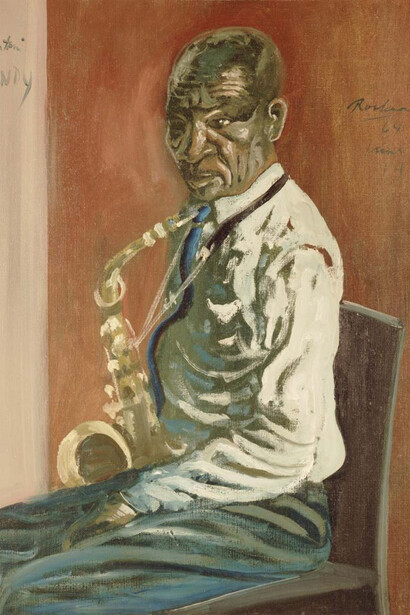 Noel Rockmore, Captain Handy, Preservation hall (detail), 1964. Courtesy of Ogden Museum of Southern Art