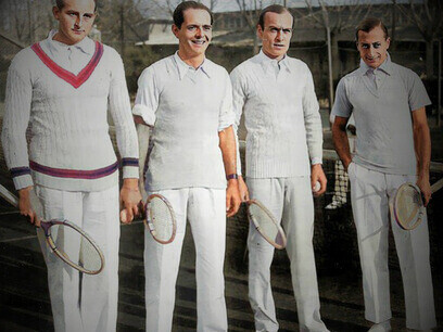 En orden Enrique 'Bubi' Maier Müller, Ricardo Saprissa Aymá, Francisco Sindreu Pons y Antonio "Juanico" Torres.  Homenaje de la RFET a Ricardo Saprissa Aymá el 7 de febrero de 1931