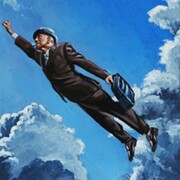 Stefano Zattera, Superburocrate 2012 oil on canvas 50x50cm