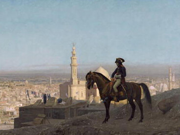 Napoleón significa la mayor afirmación de la secularización imperial. Jean-Léon Gérôme (1824—1904) "Bonaparte en El Cairo", 1886. Castillo Hearst, Egipto