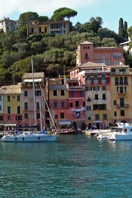 Il porto di Portofino visto dal mare