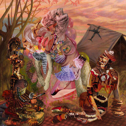 Mary Lou Zelazny, The Cake Lady and Mrs. Columbus Welcome Candy (detail), 2023. Courtesy of Zolla Lieberman Gallery