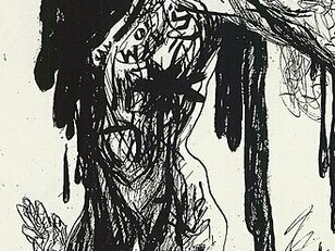 José Clemente Orozco, "La verdad torcida deformada", ilustración, 1945