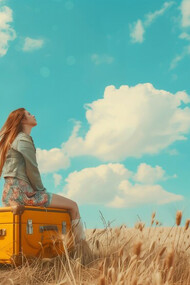 A dreamy, pastel-colored scene featuring a girl, symbolizing self-awareness, personal growth