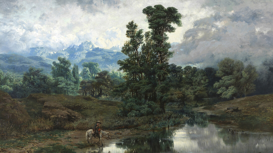 Antonio Muñoz Degrain, Paisaje del Pardo al disiparse la niebla, 1866. Cortesía del Museo Nacional del Prado