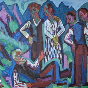 Ernst Ludwig Kirchner, Sonntag der bergbauern [Mountain peasants 
on sunday] (detail), 1923-24/26. Courtesy of Kunsthalle Bern