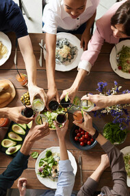 Toasting with friends, a practice that never seems to get old