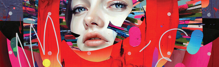 Erik Jones, PS36, 91x91cm. Color pencil, Water-Soluble Wax Pastel, Acrylic, Adhesive White Vinyl on Rives bfk paper mounted to panel