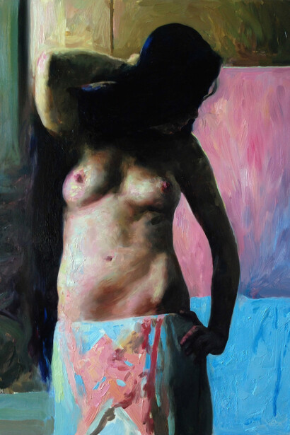 Hollis Dunlap, Pink and blue silhouette, 2024. Courtesy of Gallery 1261