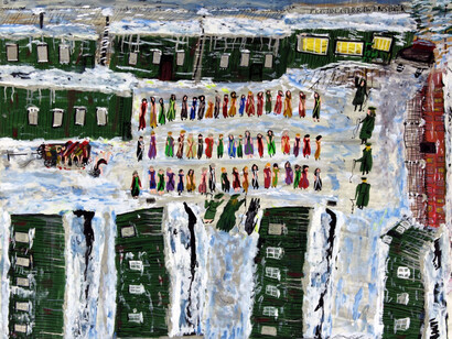 Ceija Stojka, Untitled (Ravensbrück women's camp) (detail), 30.04.1992. Courtesy of the Drawing Center