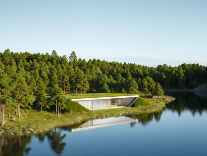 Futuristisches Ökohaus am See