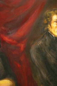 Reconstruction moderne du tableau inachevé (1837) de George Sand et Frédéric Chopin par Eugène Delacroix