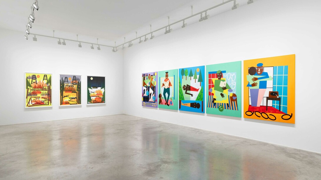 Nina Chanel Abney, Now what? Or what else? Exhibition view. Courtesy of Perrotin