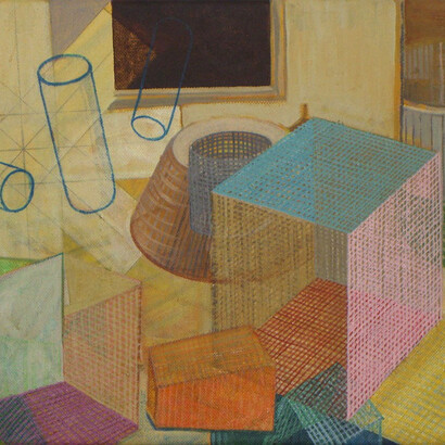 Non Platonic Solids, acrylic on canvas, 36 x 26cm, Mark Weighton, 2007