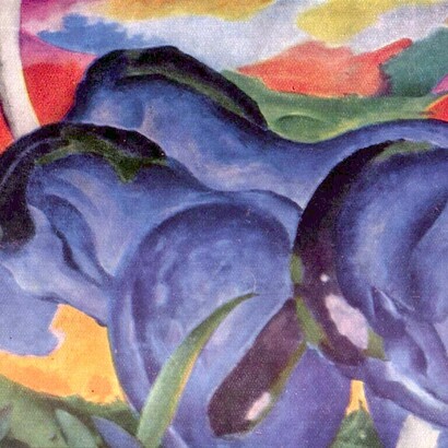 Franz Marc, "The Large Blue Horses", dettaglio, 1911. Walker Art Center, Minneapolis, USA