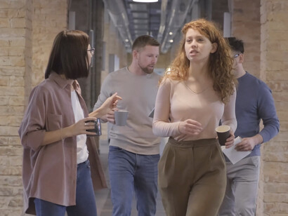 In the heart of the office, teamwork blossoms as colleagues share ideas and inspire one another