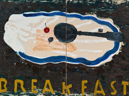Rose Wylie, Breakfast, 2020. Avec l’aimable autorisation du Zentrum Paul Klee