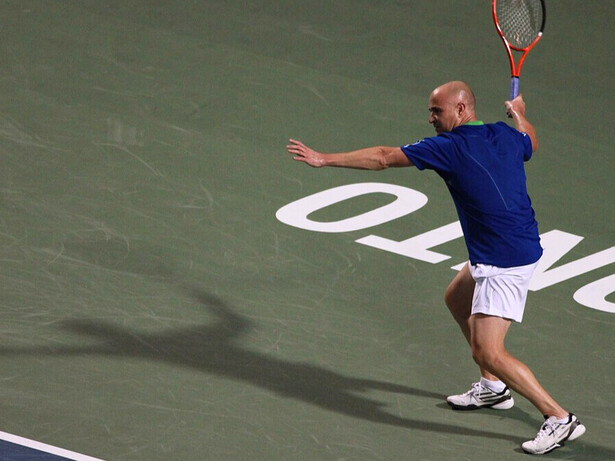 Andre Agassi, légende du tennis mondial, de retour sur le court à la Rogers Cup 2011 à Montréal