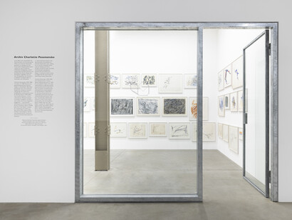 Archiv Charlotte Posenenske, Anfänge der Form: Charlotte posenenske auf papier, exhibition view. Courtesy of Mehdi Chouakri Gallery