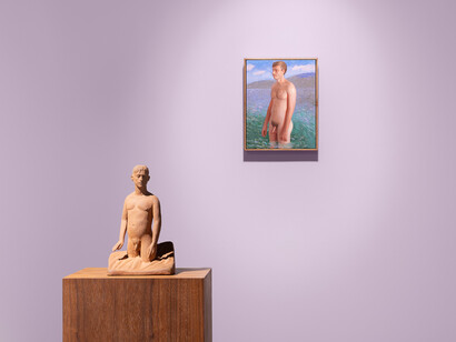 Oliver Scarlin, Saltwater altar, exhibition view. Courtesy of Whatiftheworld 