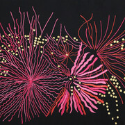 Pilar Albarracín, Fuegos artificiales, 2015, Silk embroideries, 11 3/4 x 19 5/8 x 0 3/8 in. Courtesy Galerie GP & N Vallois, Paris