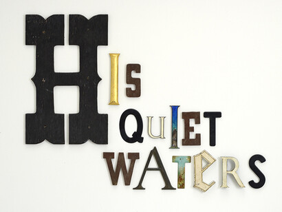 Jack Pierson, His Quiet Waters, 2013, Wood, metal, enamel and plastic, 106.7 x 144.8 x 6.4 cm (42 x 57 x 2 1/2 in), © Jack Pierson, Courtesy Galerie Thaddaeus Ropac Paris · Salzburg, Foto: Artist’s Studio