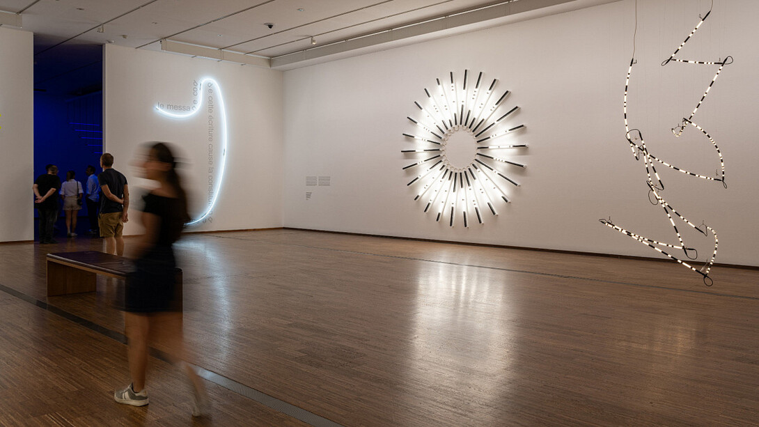 Brigitte Kowanz, Light is what we see, exhibition view. Courtesy of Albertina Museum