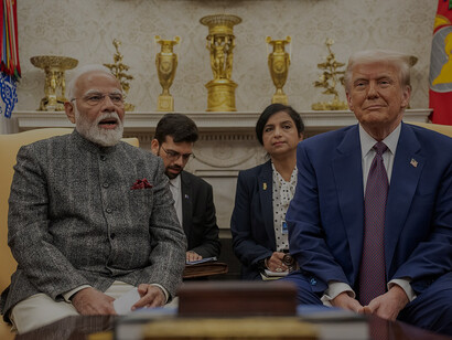 At the White House in Washington, D.C., Prime Minister Narendra Modi meets President Donald Trump, February 13, 2025