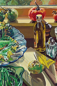 Janet Fish. Salad Fixings, 1983. Oil on linen, 38 x 56 inches